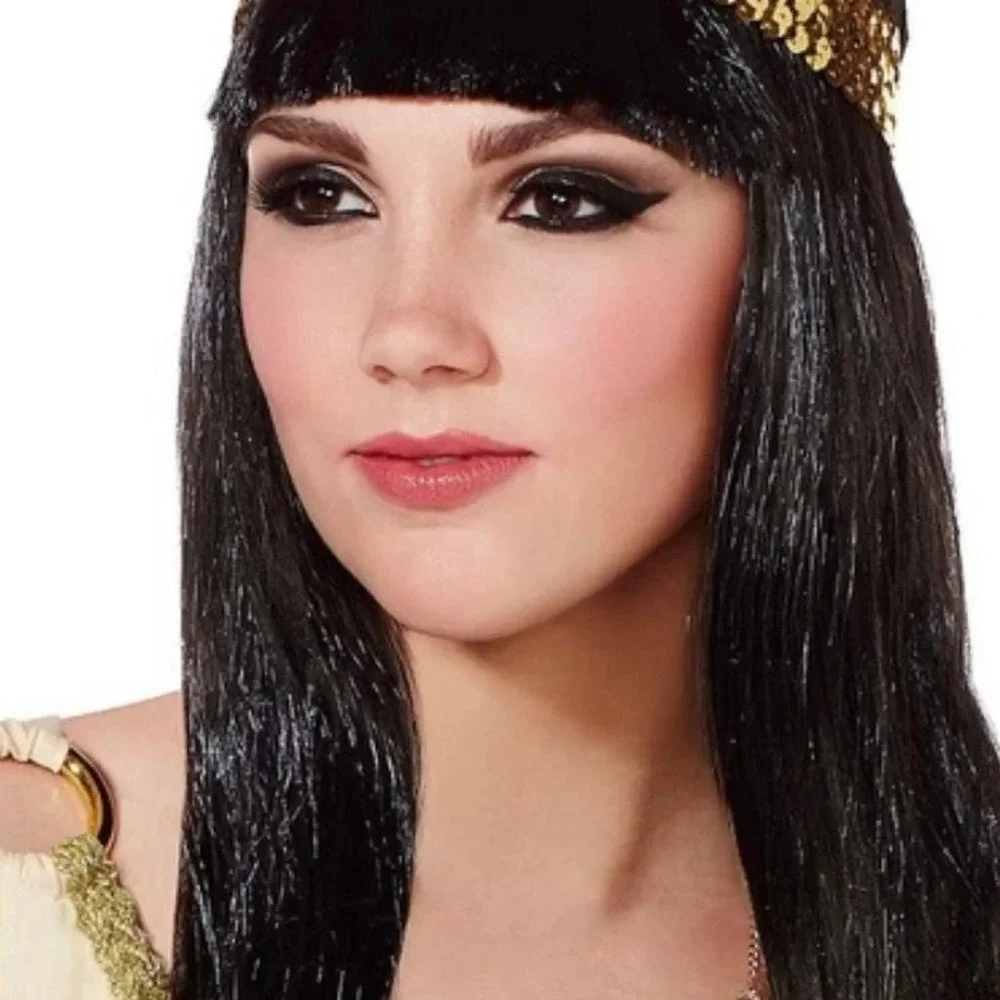 Spirit Cleopatra Roman Black Wig Halloween Costume Cosplay